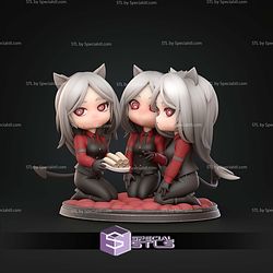 Cerberus Chibi Helltaker 122mm STL Files