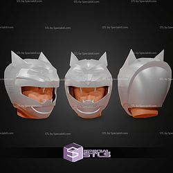 Cosplay STL Files Gao Silver Helmet Lunar Wolf Ranger
