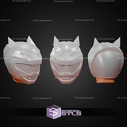 Cosplay STL Files Gao Silver Helmet Lunar Wolf Ranger