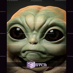 Grogu Portrait Bust 300mm STL Files