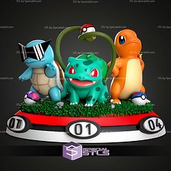 Kanto Starters Squirtle Bulbasaur And Charmander STL Files