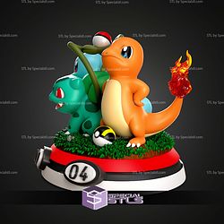 Kanto Starters Squirtle Bulbasaur And Charmander STL Files