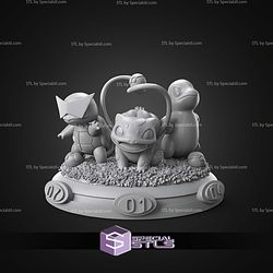 Kanto Starters Squirtle Bulbasaur And Charmander STL Files