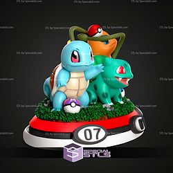Kanto Starters Squirtle Bulbasaur And Charmander STL Files