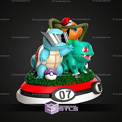 Kanto Starters Squirtle Bulbasaur And Charmander STL Files