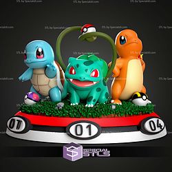 Kanto Starters Squirtle Bulbasaur And Charmander STL Files
