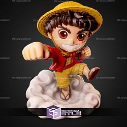 Luffy Chibi Cloud 119mm One Piece STL Files