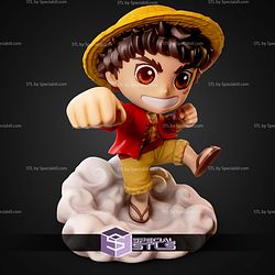 Luffy Chibi Cloud 119mm One Piece STL Files