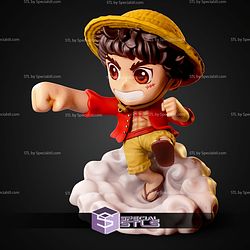 Luffy Chibi Cloud 119mm One Piece STL Files