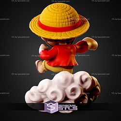 Luffy Chibi Cloud 119mm One Piece STL Files
