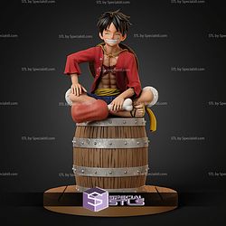Luffy On Barrel One Piece STL Files