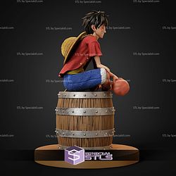 Luffy On Barrel One Piece STL Files