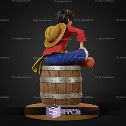 Luffy On Barrel One Piece STL Files