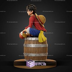 Luffy On Barrel One Piece STL Files