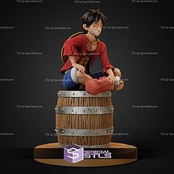 Luffy On Barrel One Piece STL Files