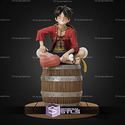 Luffy On Barrel One Piece STL Files