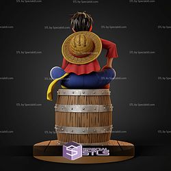 Luffy On Barrel One Piece STL Files