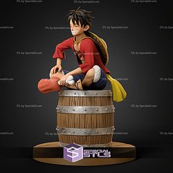 Luffy On Barrel One Piece STL Files