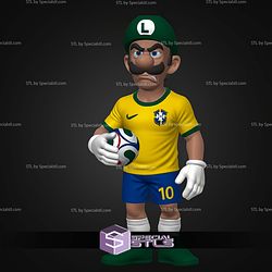 Luigi Brasil Soccer Multipart STL Files