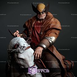 Old Man Logan Wolverine On Horse STL Files