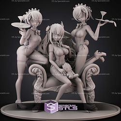 Ram Rem Emilia Bunny Suit Girls ALT STL Files
