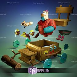 Rufus Ruffcut And Sawtooth The Buzzwagon STL Files