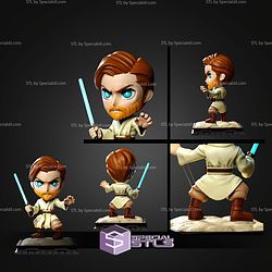 Obi Wan Kenobi and Lightsaber Chibi STL Files