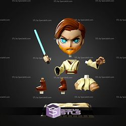 Obi Wan Kenobi and Lightsaber Chibi STL Files