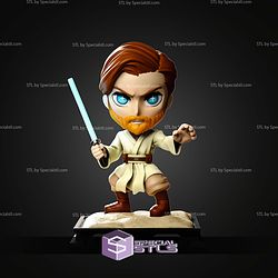 Obi Wan Kenobi and Lightsaber Chibi STL Files