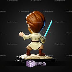 Obi Wan Kenobi and Lightsaber Chibi STL Files
