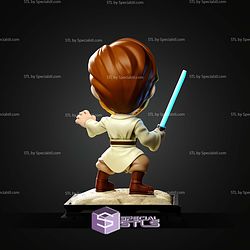 Obi Wan Kenobi and Lightsaber Chibi STL Files