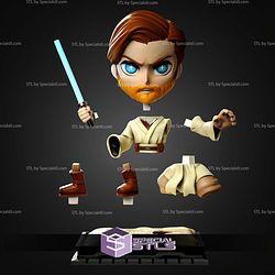 Obi Wan Kenobi and Lightsaber Chibi STL Files