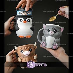 Super Basic Files Cuddles the Cat Ice Pint Holder