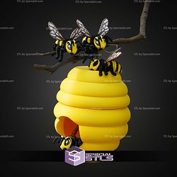 Super Basic STL Cute Flexi Bee and Beehive