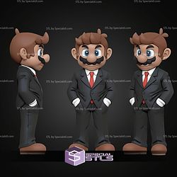 Super Basic STL Files Gentleman Mario Multipart
