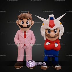 Super Basic STL Files Gentleman Mario Multipart