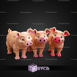 Super Basic STL Pig Multicolor Articulated