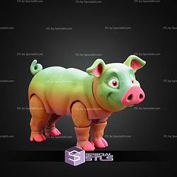 Super Basic STL Pig Multicolor Articulated