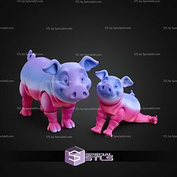 Super Basic STL Pig Multicolor Articulated