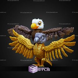 Super Basic STL Print In Place Cute Flexi Eagle