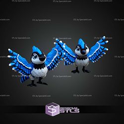 Super Basic STL Print in Place Flexi Bluejay Bird