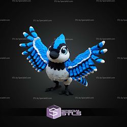 Super Basic STL Print in Place Flexi Bluejay Bird