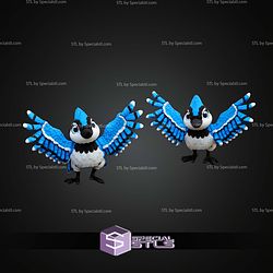 Super Basic STL Print in Place Flexi Bluejay Bird