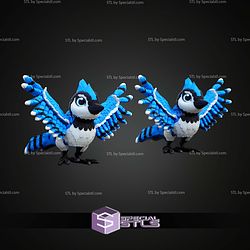 Super Basic STL Print in Place Flexi Bluejay Bird