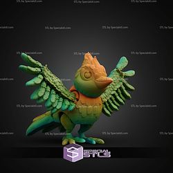 Super Basic STL Print in Place Flexi Bluejay Bird