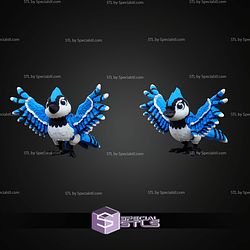 Super Basic STL Print in Place Flexi Bluejay Bird