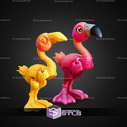 Super Basic STL Print in Place Flexi Flamingo