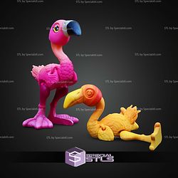 Super Basic STL Print in Place Flexi Flamingo