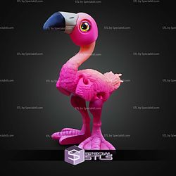 Super Basic STL Print in Place Flexi Flamingo