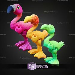 Super Basic STL Print in Place Flexi Flamingo